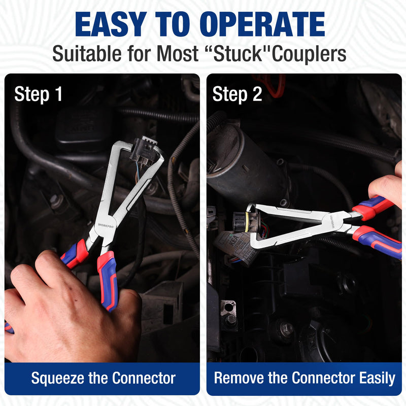 WORKPRO Electrical Disconnect Pliers, 8 Inch Automotive Electrical Connector Pliers with Ergonomic Handle, Fixion Tools Pliers, Automotive Plug Removal Tool for Car Fuel Pump, Spark Plug