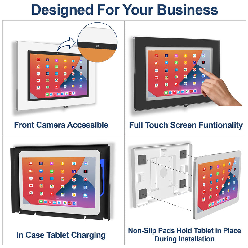TABcare Locking Security Metal Case for Apple iPad 7/8/9 10.2" Tablet for Kiosk, POS, Store, Show Display (White, iPad 7/8/9 10.2) White iPad 7/8/9 10.2"