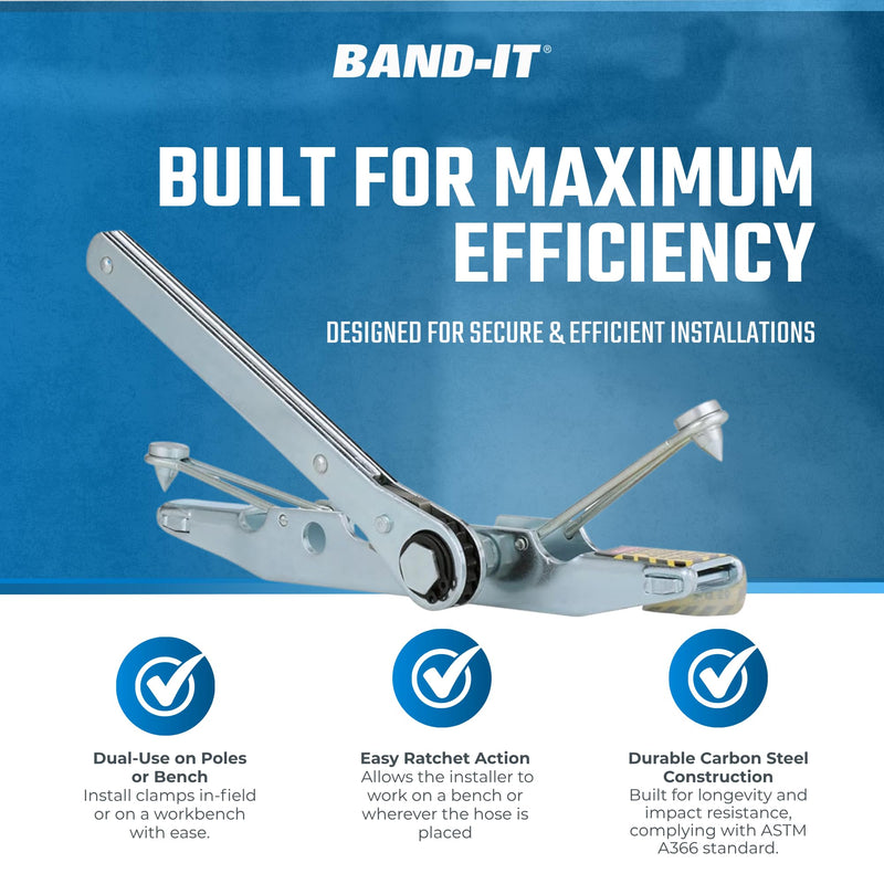 Band-IT S03869 Center Punch Tool - for 3/8 Inch and 5/8 Inch Clamps, Center Punch for Metal, Hose Banding Tool, Band Clamp Installer, Metal Ratchet Tensioner for Stainless Steel and Galvanized Bands