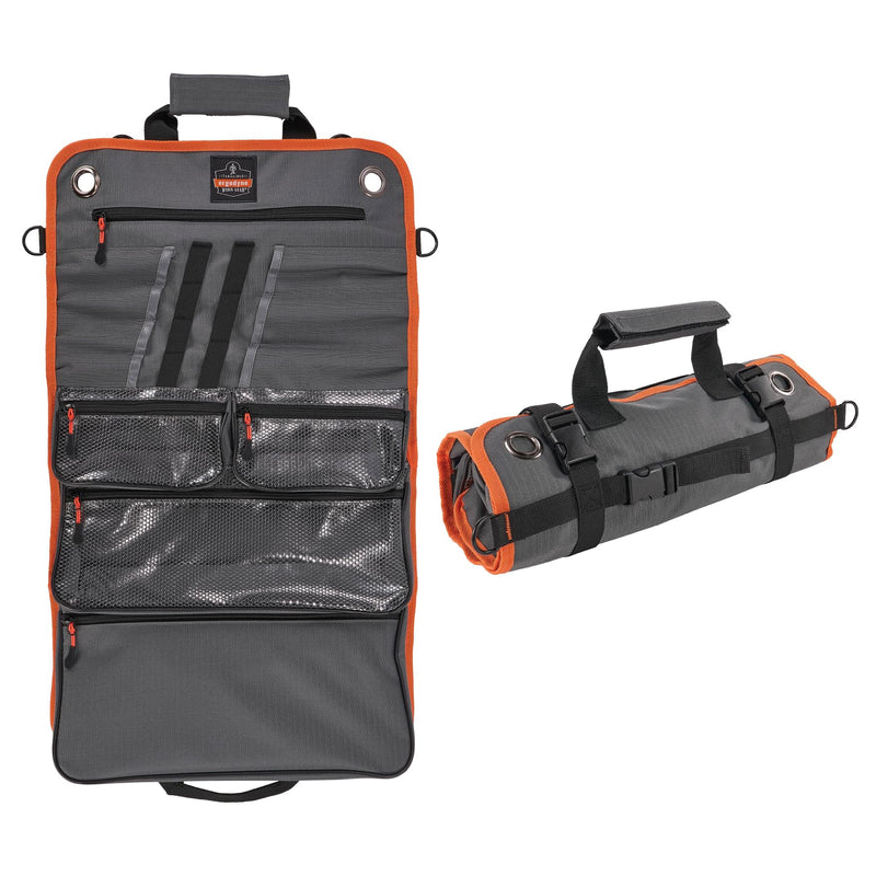 Ergodyne Arsenal 5874 Roll Up Tool Bag with Clear Zippered Pockets, Tool Organizer