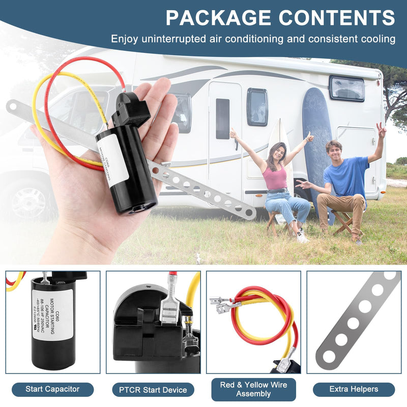 8333A9021 Air Conditioner Capacitor Replacement for Cole-Man Hard Start Kit 8333A9021 PKG 8335-9021 9333-9021 105620-10-70 RV AC Capacitor Start The AC Smoothly by Fetechmate 1 pack
