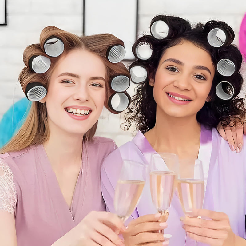Hair Rollers with Clips, 50PCS Hair Rollers Set Jumbo Hairs Rollers(Black) | with 24 Roller (6 Jumbo, 6 Large, 6 Medium, 6 Small), for Long Medium Short Hairs DIY Hairdressing