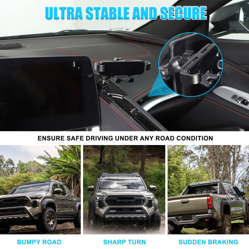 Car Phone Holder for Corvette C8 2020-2025 360 Rotatable Cell Phone Holder for Center Console Navigation Screen Fixed Mobile Phone Mount Holder Fit for Universally Smartphones (Style D) Style D
