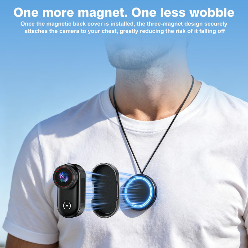4K Mini Action Camera WiFi, Magnetic Wearable POV Body Camera with Audio | Thumb-Size 1.47" Screen, Hands-Free Recording, IP65 Waterproof, 150min Rec, 150° Lens for Cycling, Helmet & Outdoor Vlog