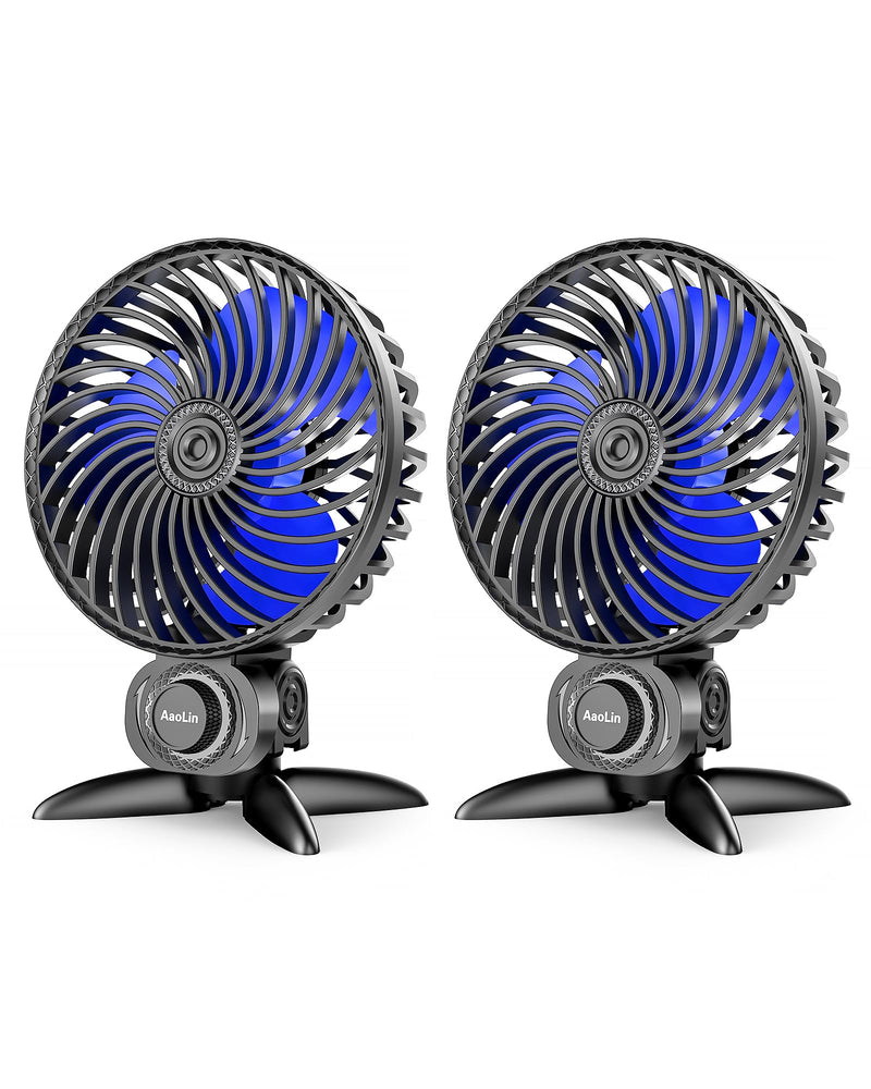 2 Pack USB Small Fan, Desk Fans with CVT Variable Speeds, Strong Cooling Airflow, Quiet Portable, Desktop Mini Personal Fan for Room, Home,Office, Bedroom-USB Powered 2Pack Black