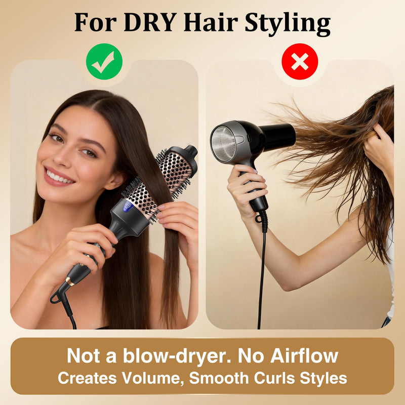Thermal Brush 60MM, Heated Round Brush, Curling Brush | Extra-Large Barrel Hot Brush for Voluminous Big Curls & Waves, Fast Heating & 160° to 220°, Tourmaline Ceramic