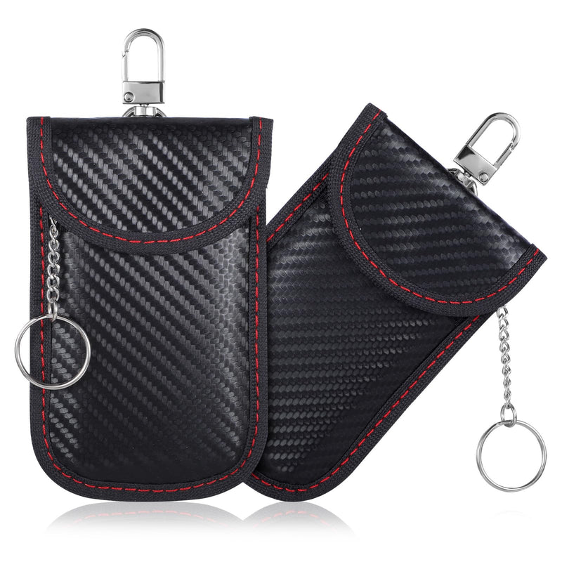 2 Pack Faraday Pouch for Car Keys, Faraday Key Fob Protector Car Security Protection Key Fob Signal Blocker Box for Car RFID Signal Blocking Anti-Theft Pouch Anti-Hacking Case Blocker Black