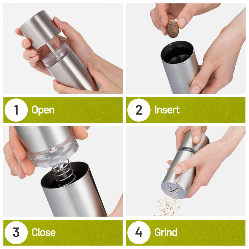 Professional Nutmeg Grinder with Sharp Blade for Whole Nutmeg, Powder Finish, Stainless Steel Nutmeg Grater – ZOLMER®