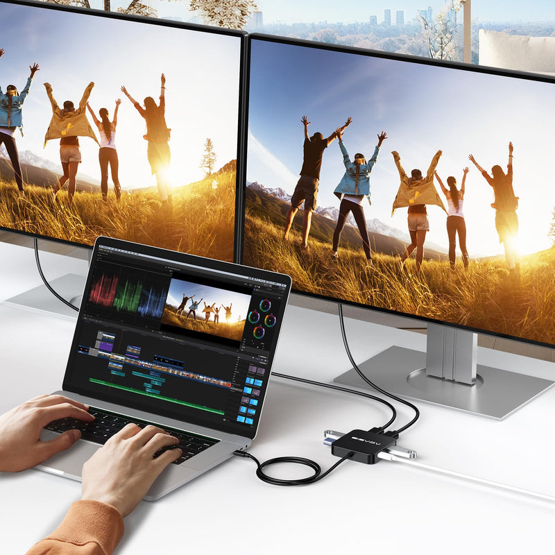 ACASIS Dual HDMI Docking Station with 100W PD Charging, 5Gbps USB-C and USB-A Data Ports, HDMI Hub for Dell XPS/HP/Lenovo/Surface/Yoga 2FT-2HDMI 4K60