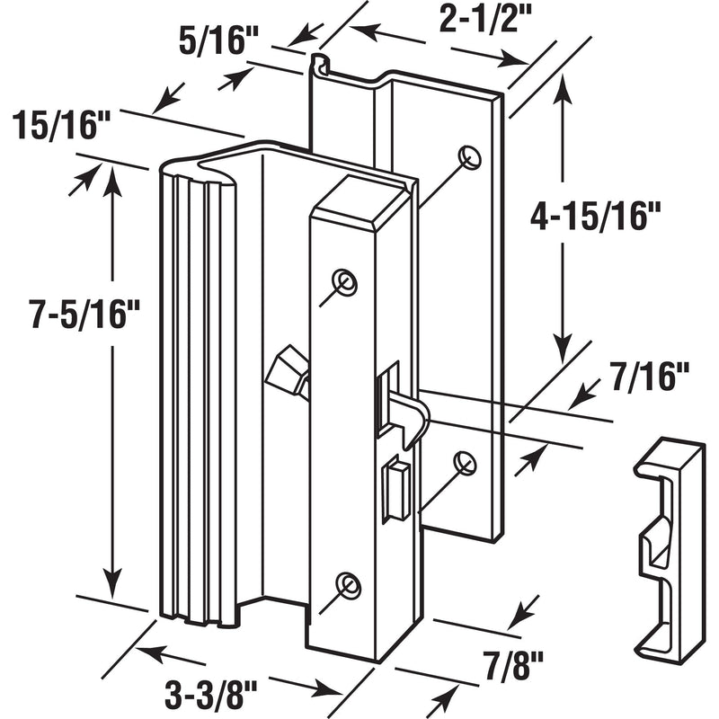 Prime-Line C 1191 Low Profile/Low Base White Aluminum Latch Handle (Single Pack)