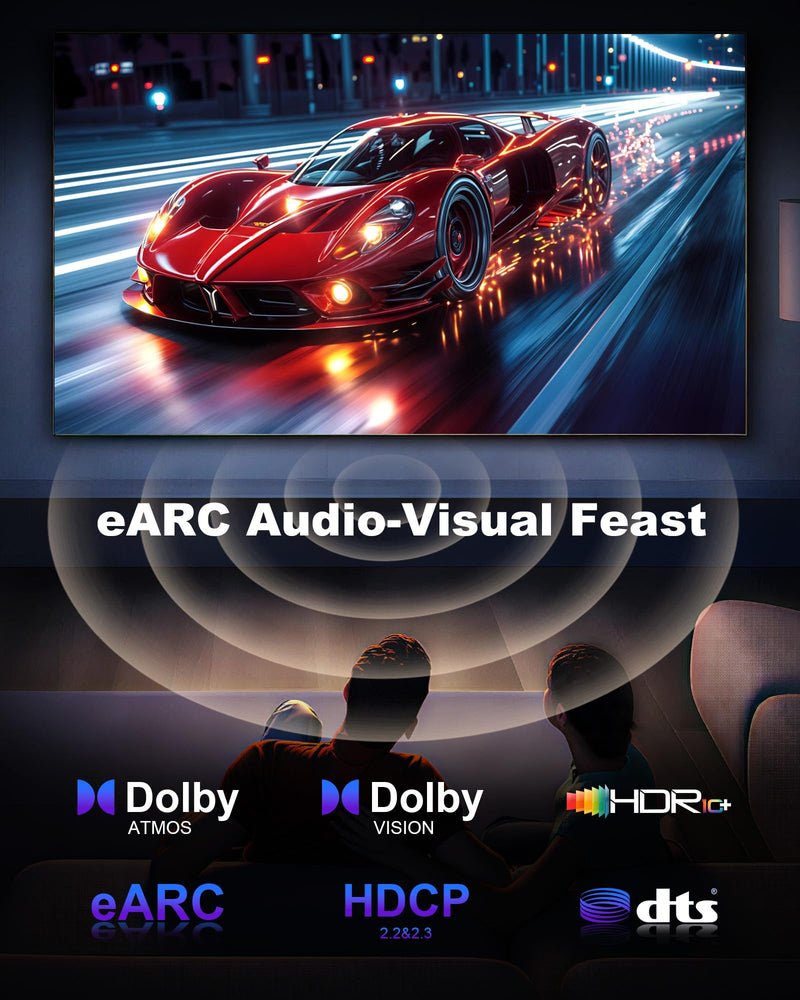Fiber Optic HDMI Cable 50FT, 8K Long HDMI 2.1 Cord 48Gbps Ultra high Speed Support 8K@60Hz 4K@240Hz Dynamic HDR/eARC/HDCP 2.2&2.3/3D Compatible with PS5 PS4 Xbox HDTV Monitor Projector