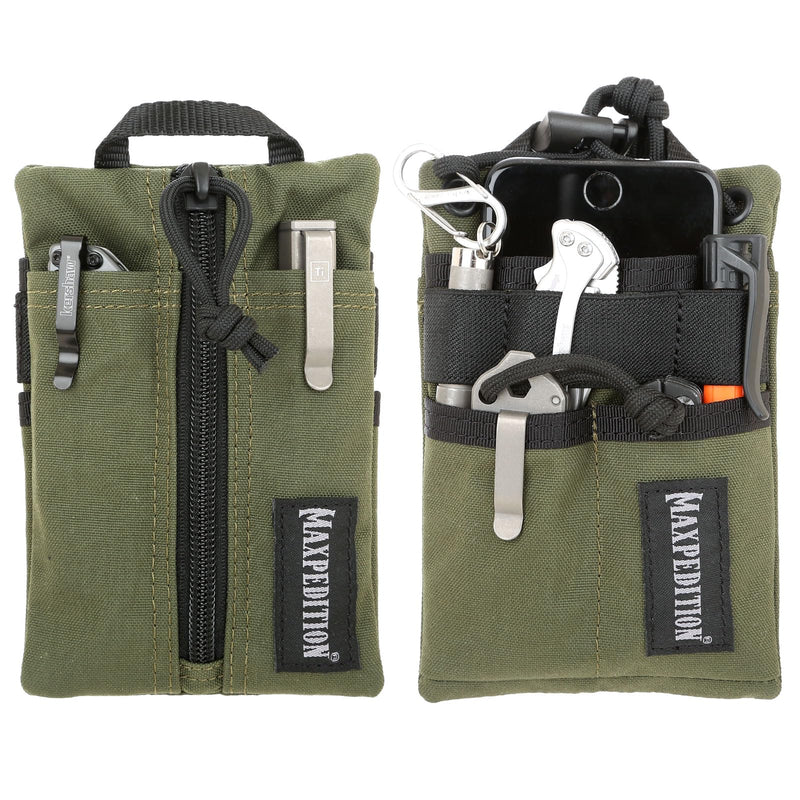 MAXPEDITION Platy Pocket Organizer, Durable EDC Tool Pouch for Men, Neck Wallet with Paracord Lanyard, Holds Flashlight, Multitool, Pen, Notebook (OD Green, 4" x 6")