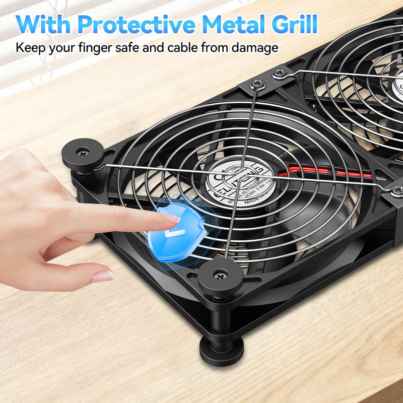 ELUTENG 120mm Dual USB Computer Cooling Fan | Temperature Controller