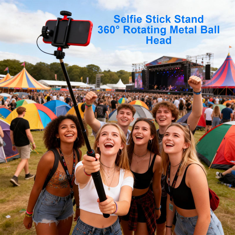 Generic Compact Tripod with Cold Shoe and Ball Head | Selfie Stick Stand for Live Streaming Photography