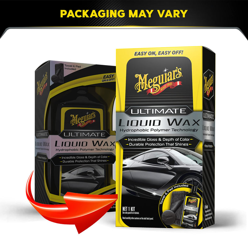 Meguiar's Ultimate Liquid Wax, Durable Protection that Shines, Towel and Pad Included - 16 Oz Bottle