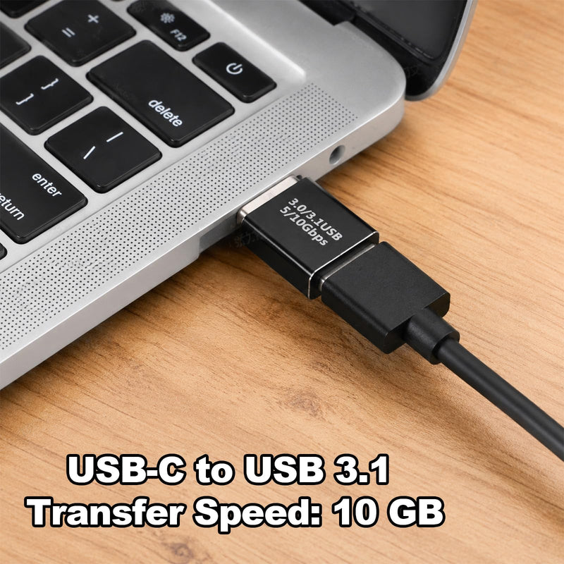 USB 3.1 Male to USB C Male Adapter 5 Pack, OTG USB A to Type-C Adapter 10Gbps Data Transfer Converter, 5V/3A Fast Charging Type C Coupler for Laptop PC Phone Charger Black