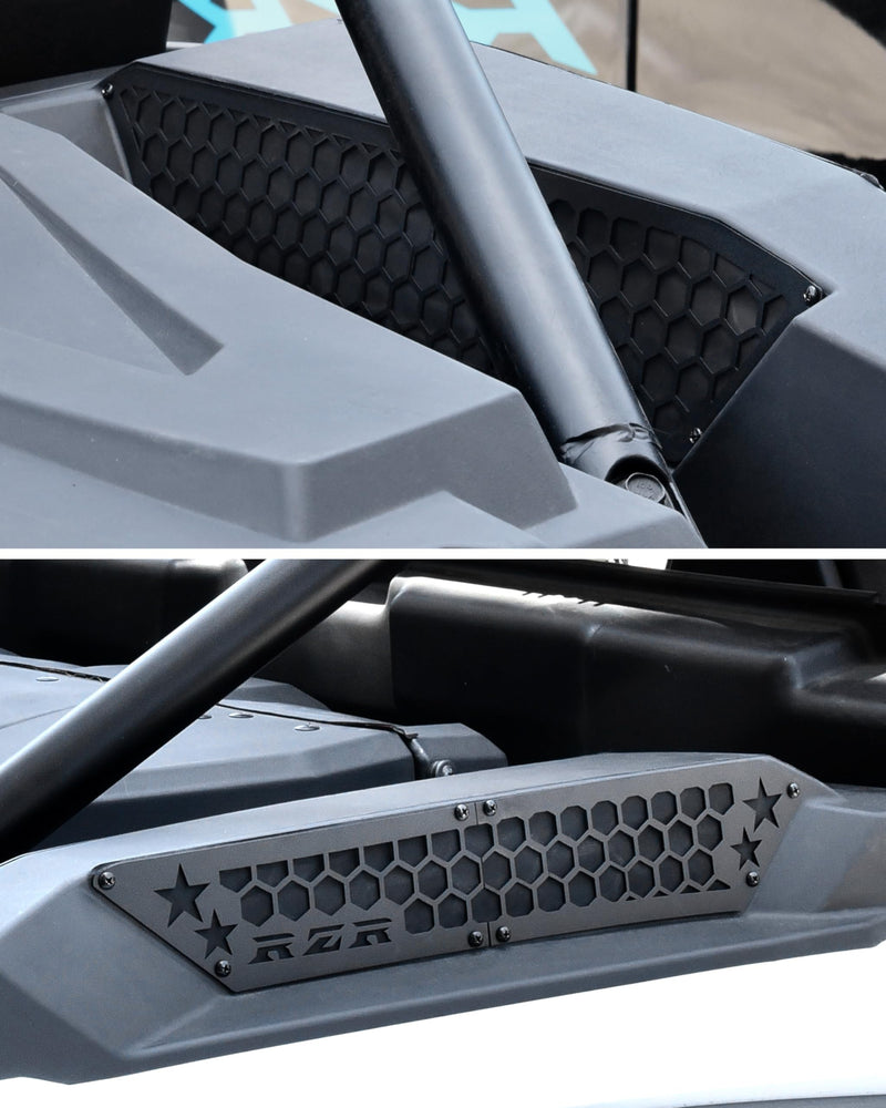 KEWISAUTO Air Intake Cover Black Aluminum Combined Mesh Engine Side Vent Grill Filter-Air Inlet Protection Cover Bezel for Polaris RZR XP / XP4 1000 2024 2025 Accessories (4PCS)