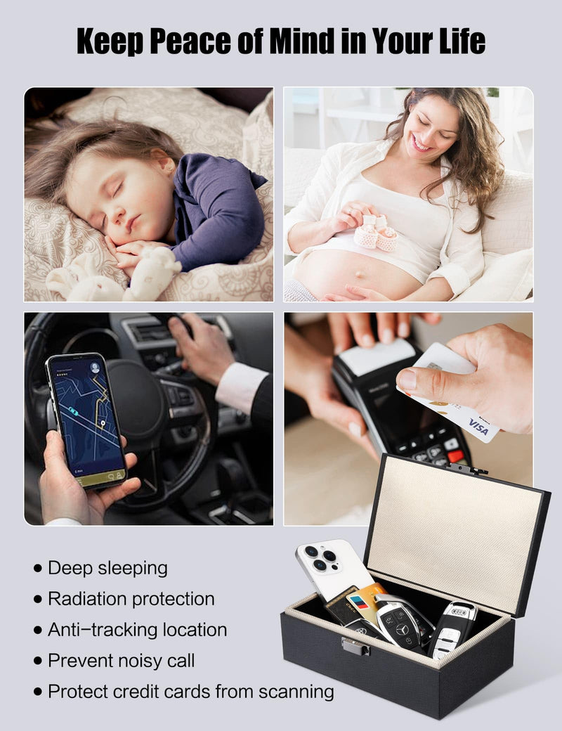 Faraday Box, Anti-Theft RFID Signal Blocker Key Fob Protector, Fits 15 Keys | Car Key Signal Blocking, Keyless Entry Security Cage, Prevent Relay Attack, Large, ABS Hard Shell, Scratch & Impact-Resistant