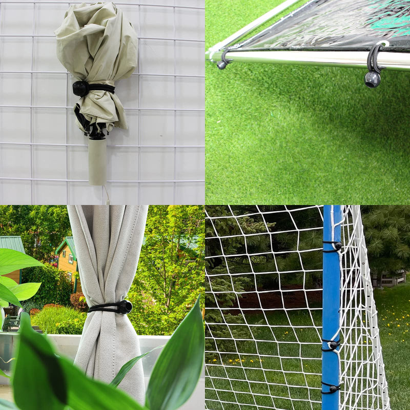 Bungee Balls 6 Inch,Black Bungee Cord for Canopy Tarp, UV Resistant,50-Piece 6 inch X 1 inch Ball