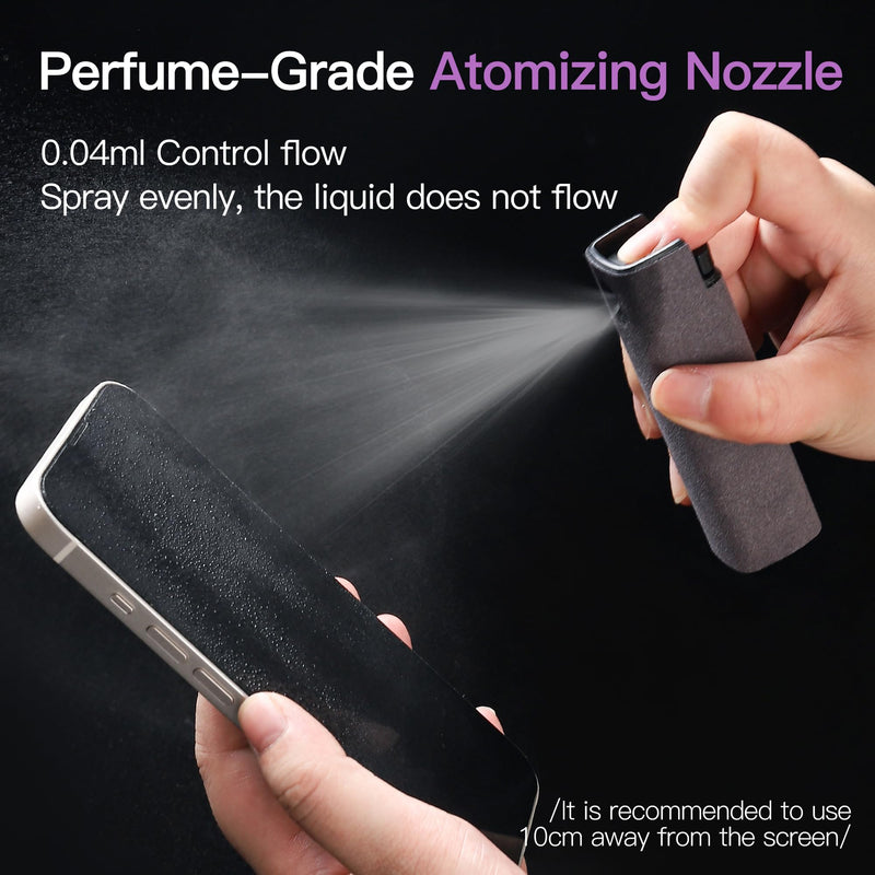 Touchscreen Screen Cleaner Kit 2 Pcs, Phone, Tablet and Car Screen Cleaner, Two in One Spray and Microfiber Cloth(2 Pack Grey) 2 Pcs Grey