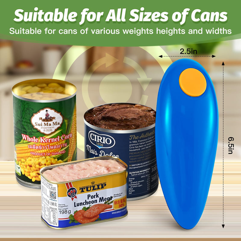 Electric Can Opener, Automatic Hands Free, Kitchen Whisk Wisks for Cooking, Blending, Whisking, Beating, Stirring with Silicone Spatulas Red Round Plastic Food Storage Replacement Lids (blue) Blue