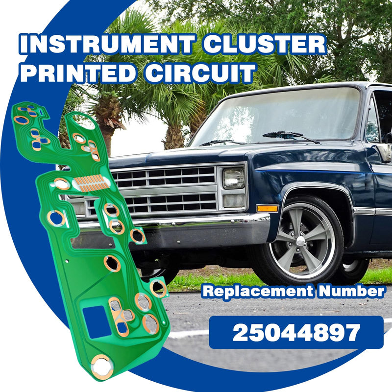 for 25044897 Instrument Cluster Printed Circuit Board for Chevy Truck 1981-1987 Printed Circuit Board with Gauges but Without Tachometer