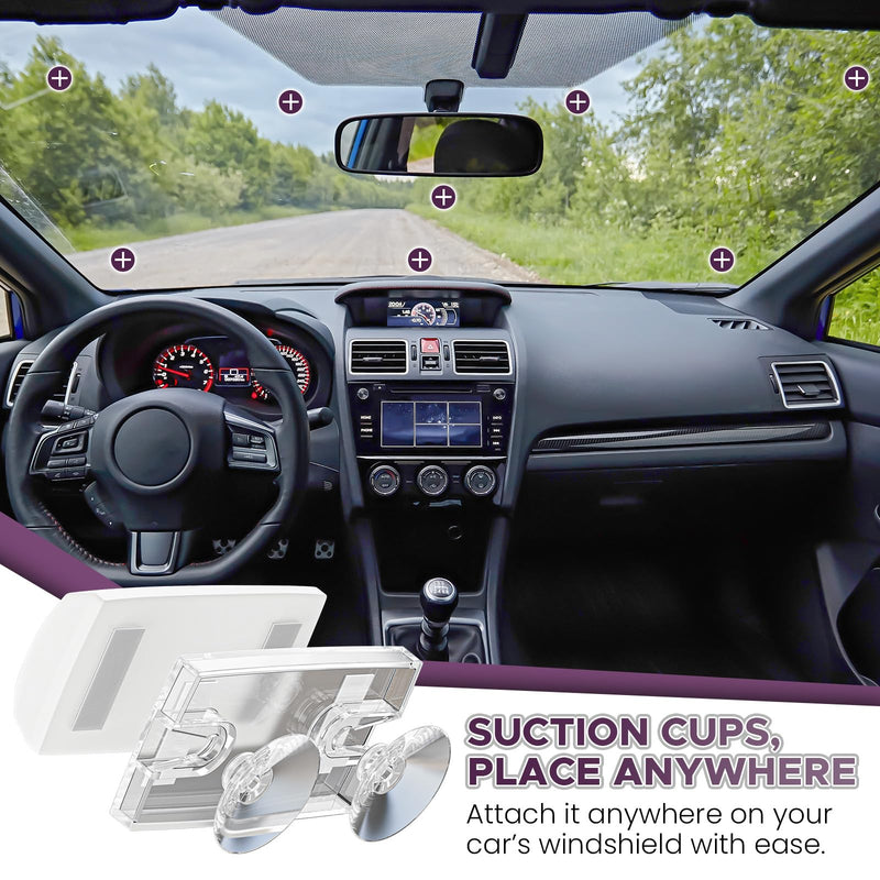 EZ Pass Holder for Windshield Fits All Major, Toll Pass Transponder Holder for Most US States, Ezpass Holder with Mounting Strips & Suction Cups