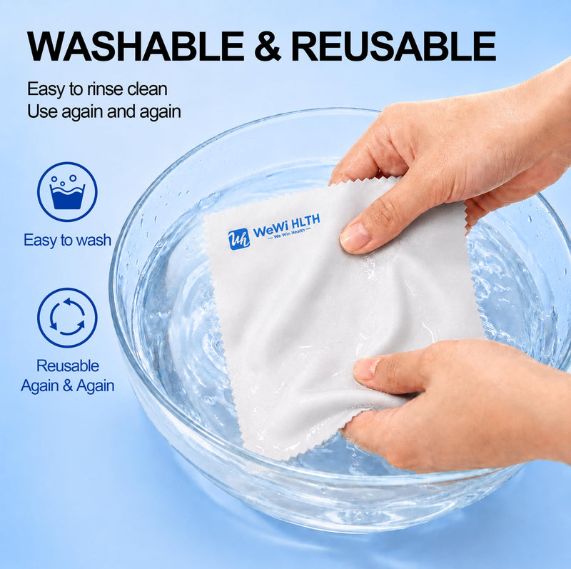 Glasses Cleaning Cloths, 10 Pack Premium Cloth, 6 × 6 Inches Gray | Suede fabric microfiber portable bidets lens screens eyeglasses watches cleaner Individually wrapped easier to grip and use