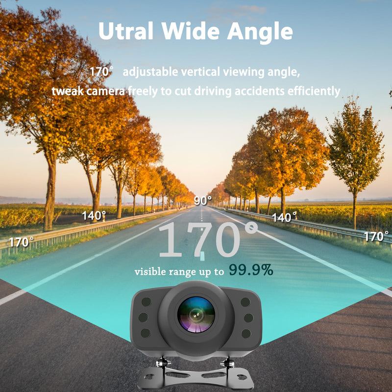 Wireless Backup Camera, RVInWest 1080P WiFi Waterproof Night Vision Wide View Angle, Stable Sign Front Rear View Camera for Car Truck SUV Pickup Camper Van Trailer for iPhone iPad Android Smartphone