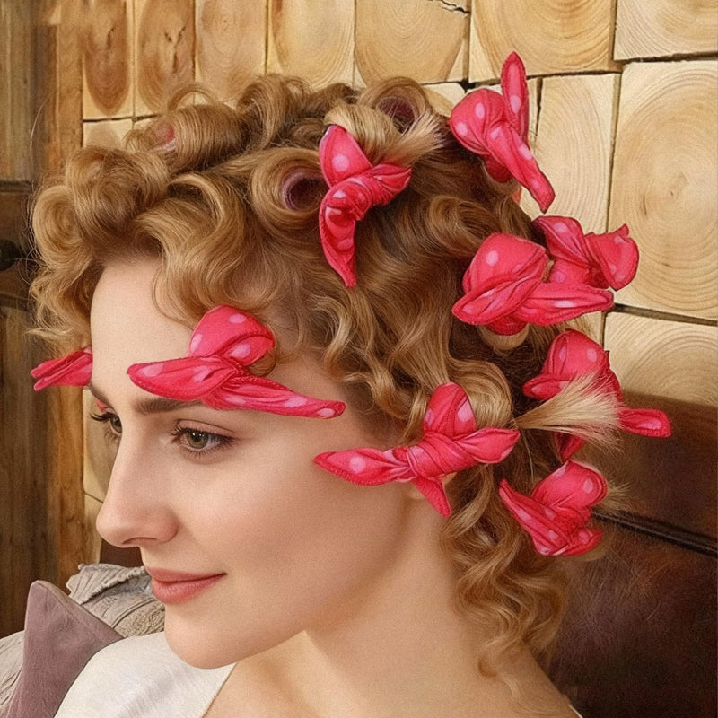 IGXX 20Pcs No Heat Hair Curlers Set - Heatless Hair Rollers for Women & Girls (Black/Pink/Blue/Rose x5) - Soft Sponge Pillow Rollers Overnight, 21x3.5cm Curlers for Short & Medium Hair
