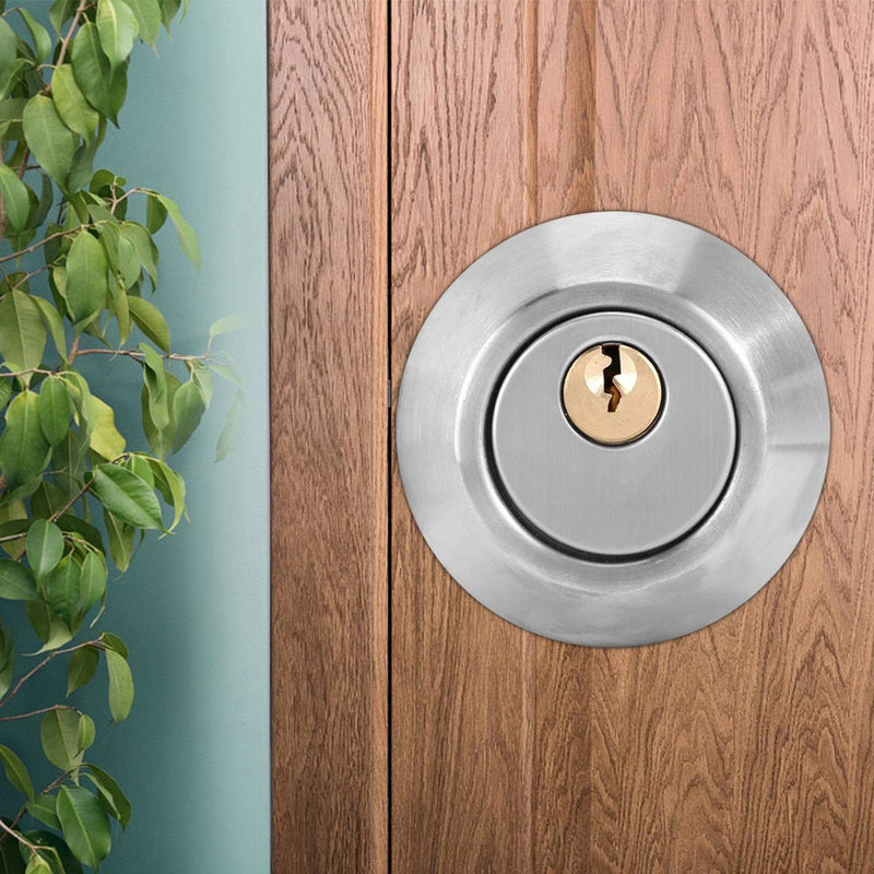 Premium Double Cylinder Security Door Lock for Wood Doors High Durability Safety Key Control Mechanism(Silver)