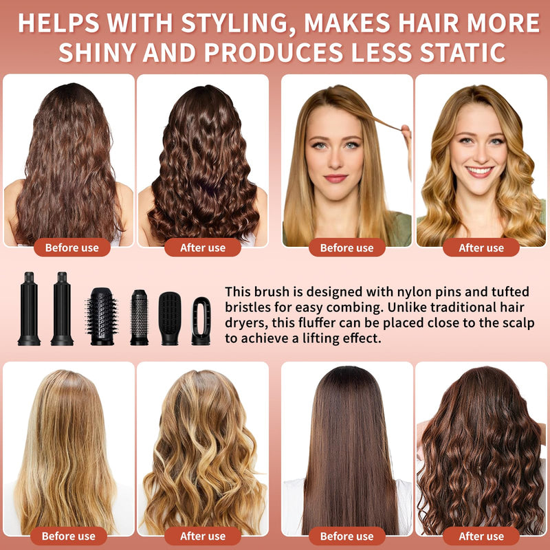 1000W Air Styler 6 in 1 Hair Styler,Magic styler High-Speed Hair Dryer Brush,Multi-purpose styling tool,For All Hair Types,Straighten, volumize, smooth, dry and blow dry hair styler – Ionic Technology