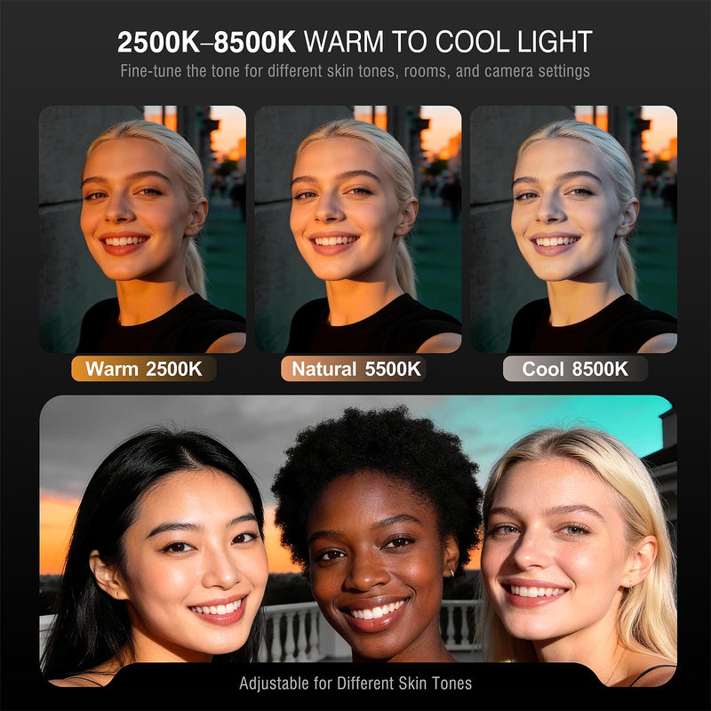 Clip on Ring Light, Stepless Dial Control Selfie Light for iPhone Phone, Rechargeable Portable LED Phone Light for Women, Girls, Makeup, Selfies, Video, Live Streaming, Online Meetings