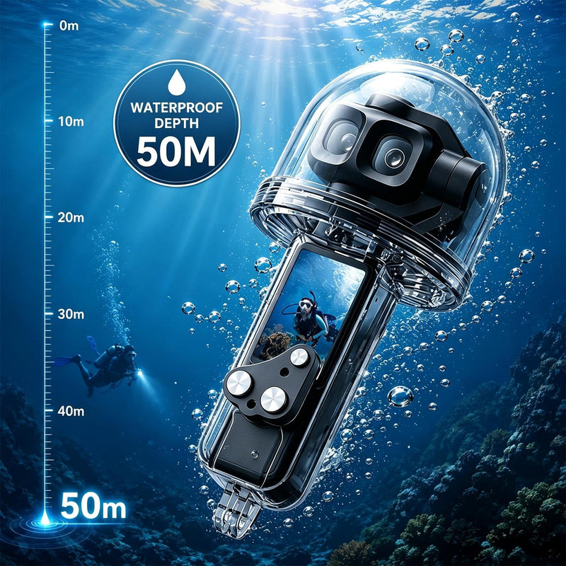 PULUZ Waterproof Diving Case for DJI Osmo Pocket 4P, 50M/164FT Underwater Protective Shell Cover Accessory for Osmo Pocket 4P Action Camera