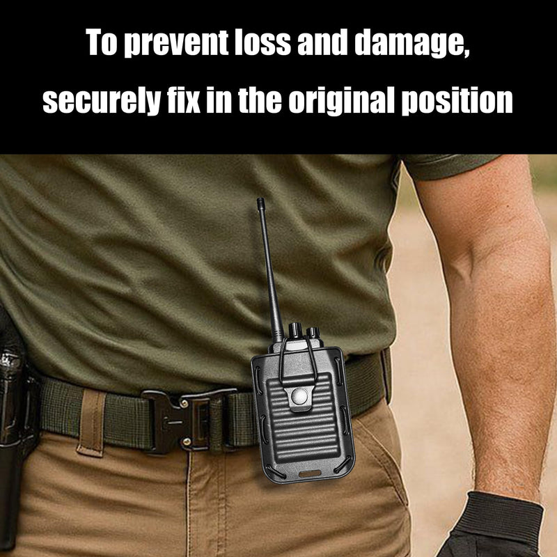 Radio Holster Holder, Walkie-Talkie Case with Duty Belt & MOLLE Vest Clip | Two Ways Polymer Radio Pouch Interphone Carrier Sheath for Police Law Enforcement Security Firefighter Rescue EMS EMT