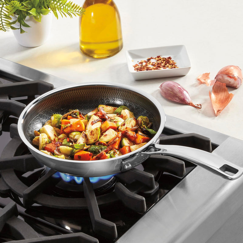 Cuisinart FusionPlus Hybrid Stainless Steel 8 Inch Skillet, PURELYSEAR Hybrid Searing Surface, Oven Safe, Cool Grip Handle, Dishwasher Safe, Induction Compatible 8-inch Skillet