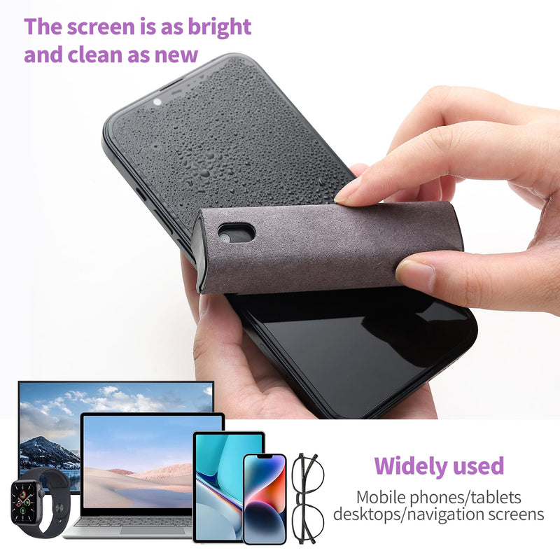 Touchscreen Screen Cleaner Kit 2 Pcs, Phone, Tablet and Car Screen Cleaner, Two in One Spray and Microfiber Cloth(2 Pack Grey) 2 Pcs Grey