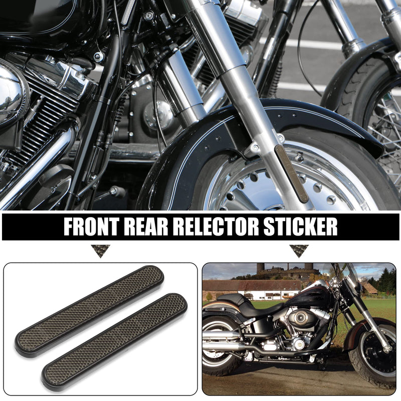 Motoforti Front Lower Fork Reflector Sticker Rear Saddlebag Reflective Cover Universal Smoke 1 Pair Grey