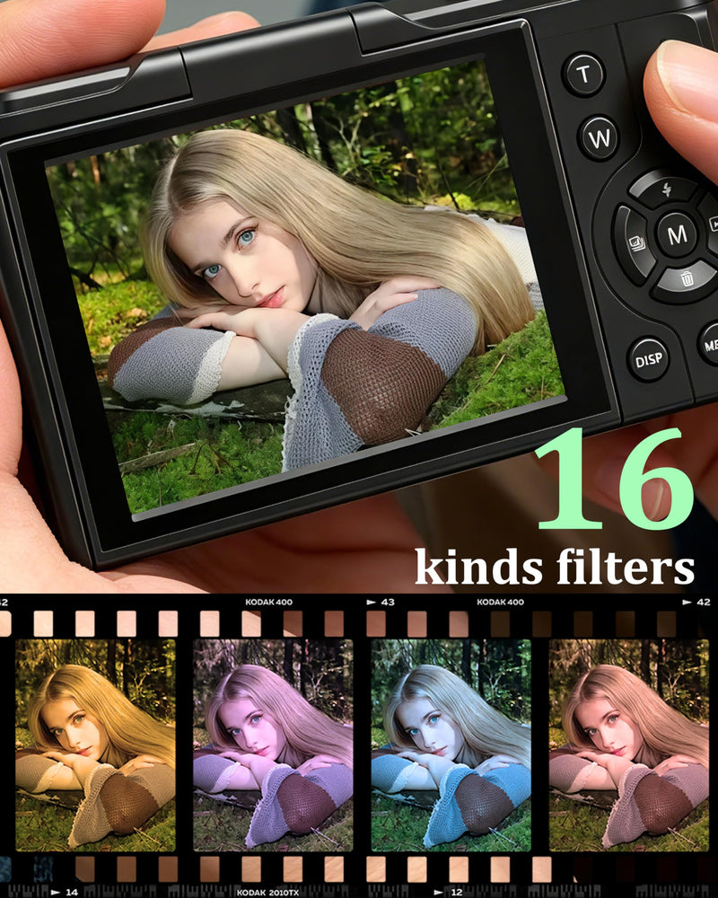 4K Digital Camera for Photography, 64MP Vlogging Camera for YouTube with 180° Flip Screen, 18X Zoom UHD Autofocus Video Camara, Compact with Micro SD Card for Teens, Boys & Girls, Beginners Black