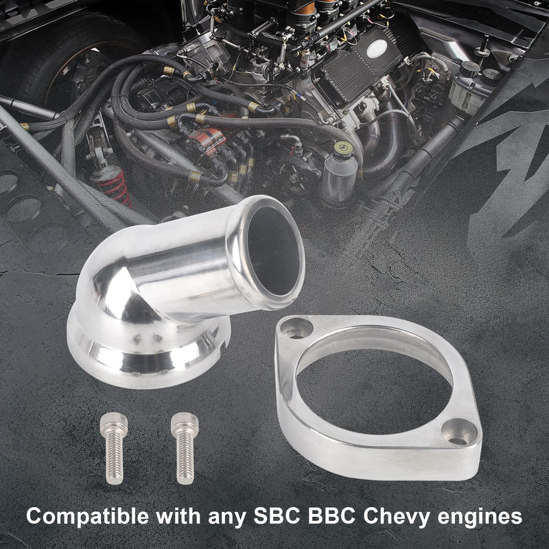 45° Swivel Water Neck Aluminum Polished Thermostat Housing Compatible with Chevy LS1 LS2 LS3 LS7 LS9 LSA L76 L92 Chevy GM Engines Chevy 4.8 L 5.3 L & 6.0 L Engines 45 Degrees Style2 Silver