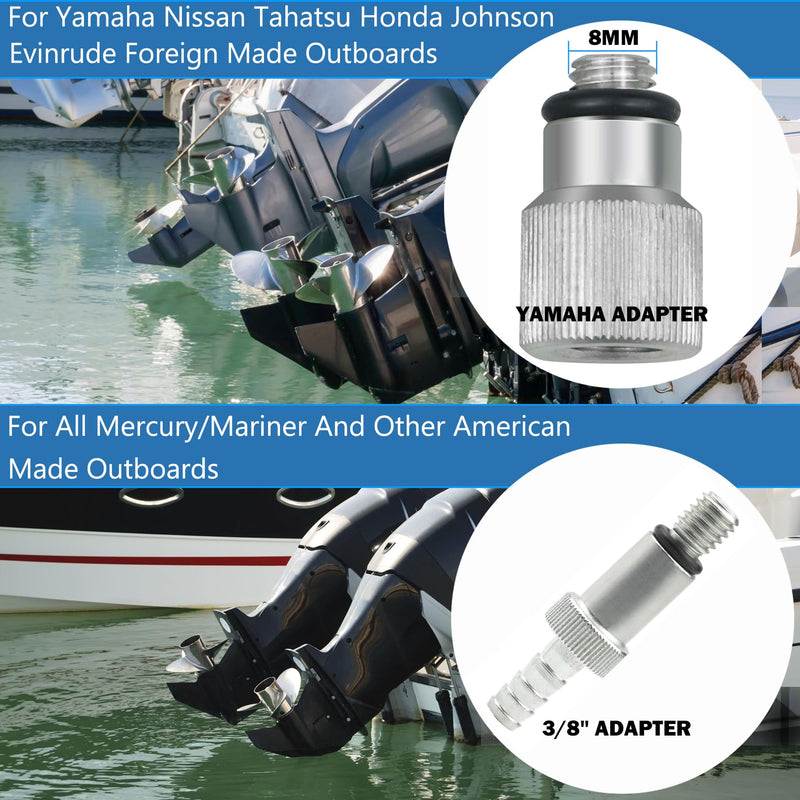 Lower Unit Gear Oil Pump for Standard Quart Bottles, Includes 3/8 inch Metal Swivel, 8mm and 10mm Adapters Fit Most Marine and Mercury Boat Outboard Motors (Not Compatible With Volvo Penta)