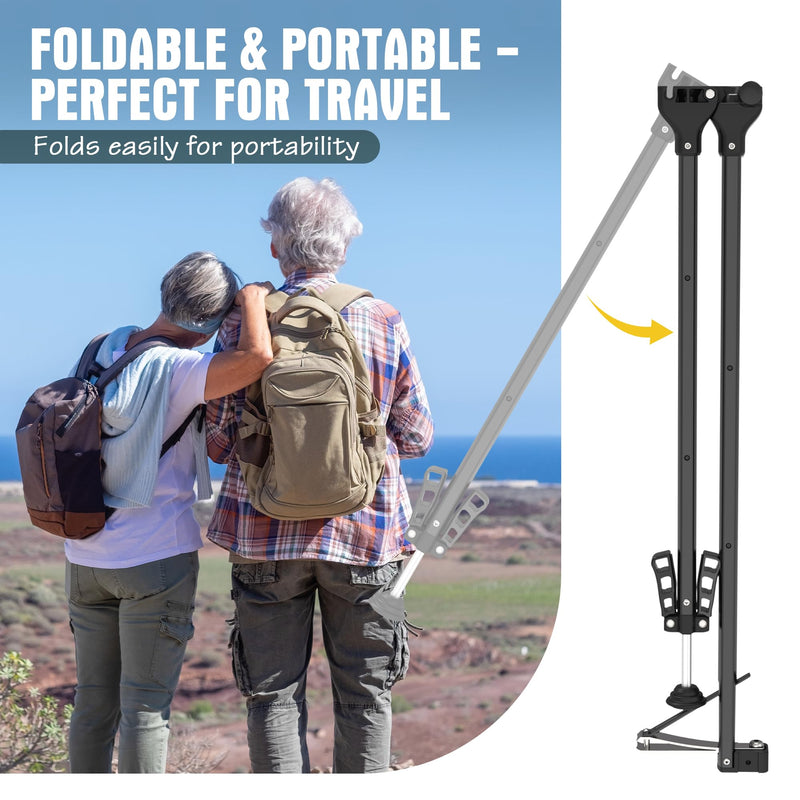 Foldable Extended Long Handle Toenail Clippers with Magnifier-4mm Wide Jaw & Ergonomic Design for Seniors, Arthritis& Limited Mobility | Heavy-Duty, No-Bend Trimming, Tool-Free Foldable (24" Black) M - 24"