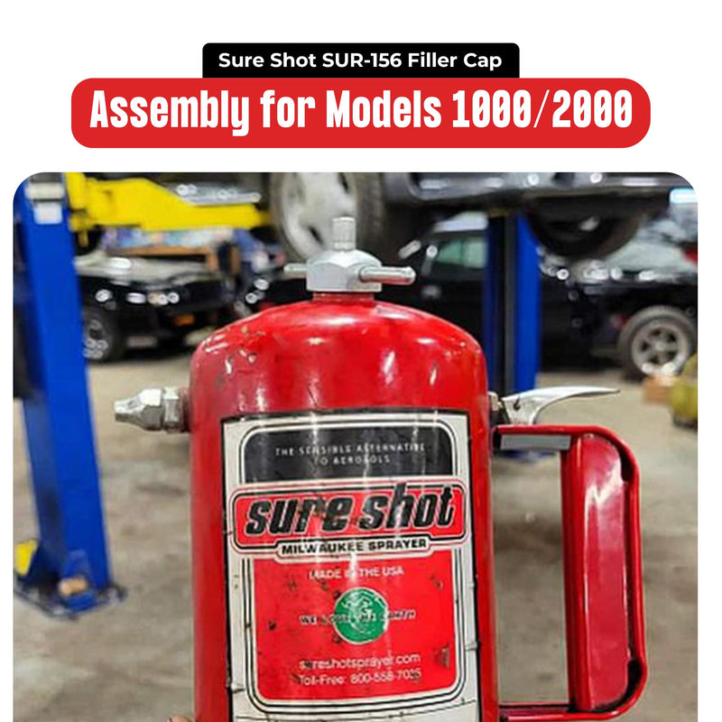 Sure Shot SUR-156 Filler Cap Assembly for Models 1000/2000 - Easy Hand-Tightening Handle for Fast Refilling, Durable Replacement Part - Made in the USA