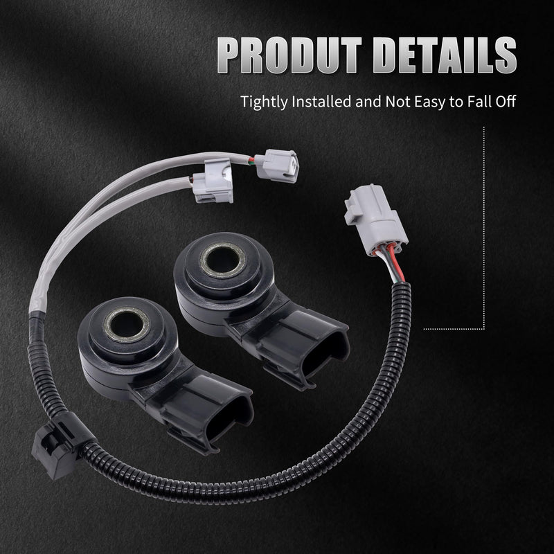 HiSport 89615-B6010 Knock Sensor and Harness Kit - Compatible with Toyota Corolla FJ Cruiser Highlander Matrix Sequoia Sienna Avalon Camry Land RAV4 Tacoma Venza Yaris 4Runner Tundra Solara