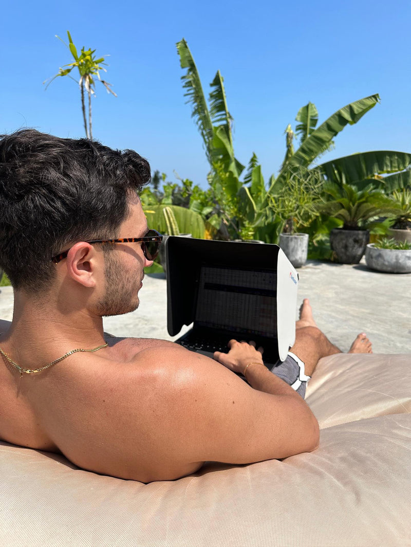 Laptop Sun Shade for Working Outside, SunShader Pro 5 (Size: L) - Patent 10963010
