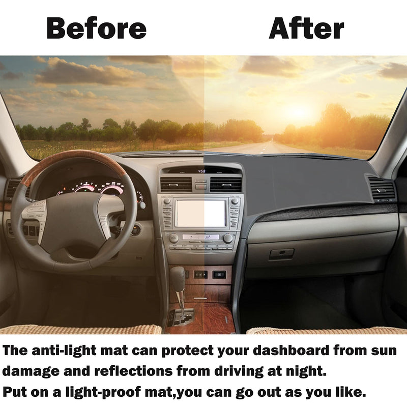 SENSHINE for Toyota Camry Accessories 2007-2011 Dashboard Cover Center Console Cover Dash Mat Carpet Protector Sunshield Cover Custom Fit, All Gray