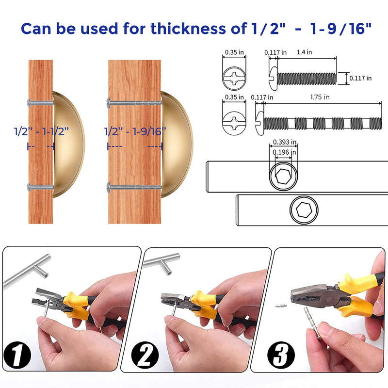 Ravinte 10 Pack 3" Drawer Pulls Champagne Bronze Cabinet Cup Pulls Kitchen Hardware Cabinet Handles Drawer Handles Knobs 3 inch Hole Center