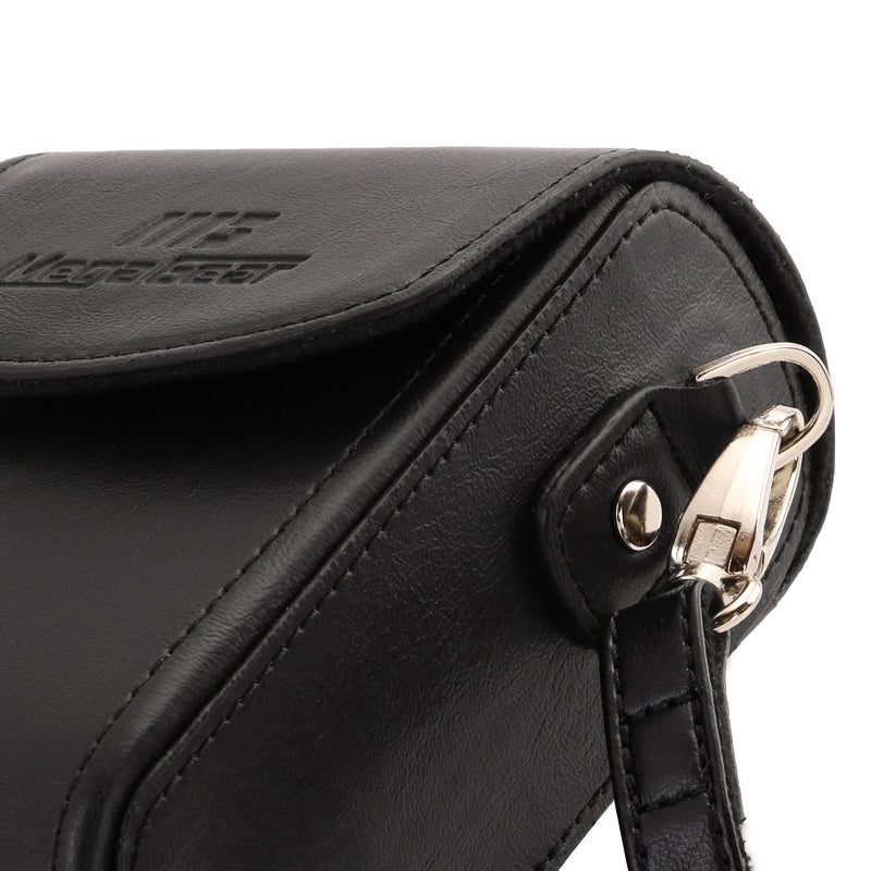 MegaGear Leather Camera Case Compatible with Nikon Coolpix A900, Ever Ready with Strap - Black One size