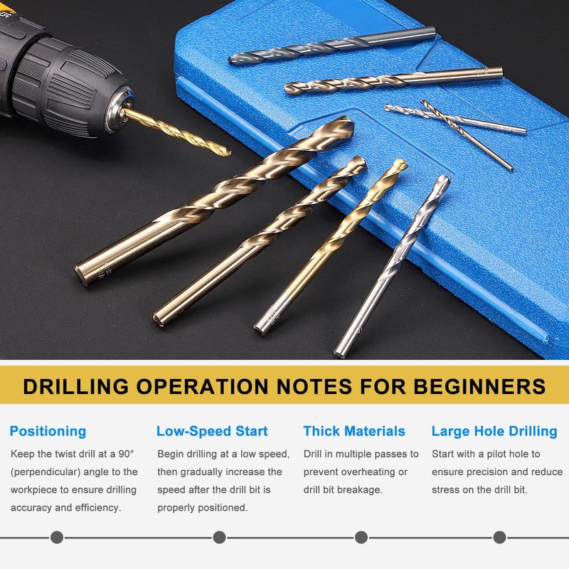 PATIKIL 7/16" Drill Bit, Jobber Straight Shank M2 High-Speed Steel 135° Nitriding Black for Stainless Steel Hard Metal - 6 Pack 7/16 inch