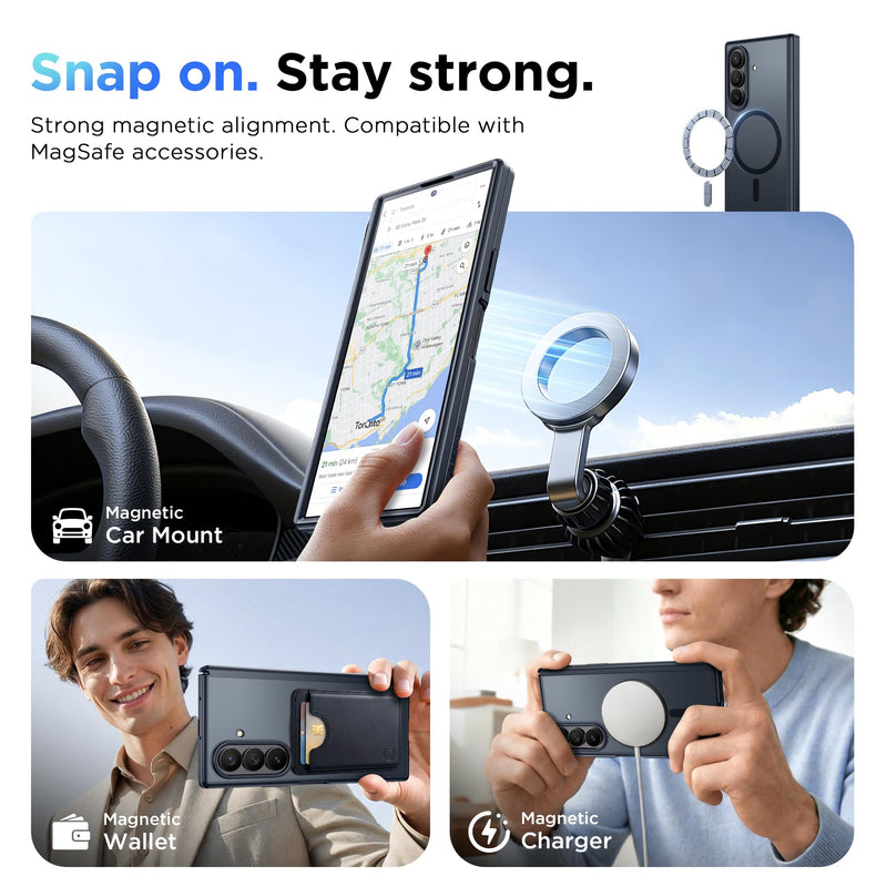MOBOSI Magnetic for Z Fold 8 Ultra Case with Screen Protector, Matte Black | for Samsung Galaxy Z Fold 8 Ultra Case, Compatible with MagSafe, Full Body Hinge Protection, Shockproof Phone Case